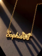 Name Butterfly Pendant Necklace