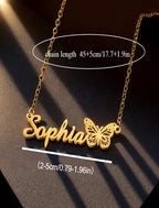 Name Butterfly Pendant Necklace