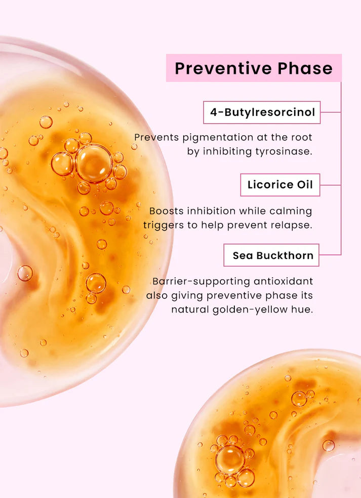 Dual phase de-pigmentation serum